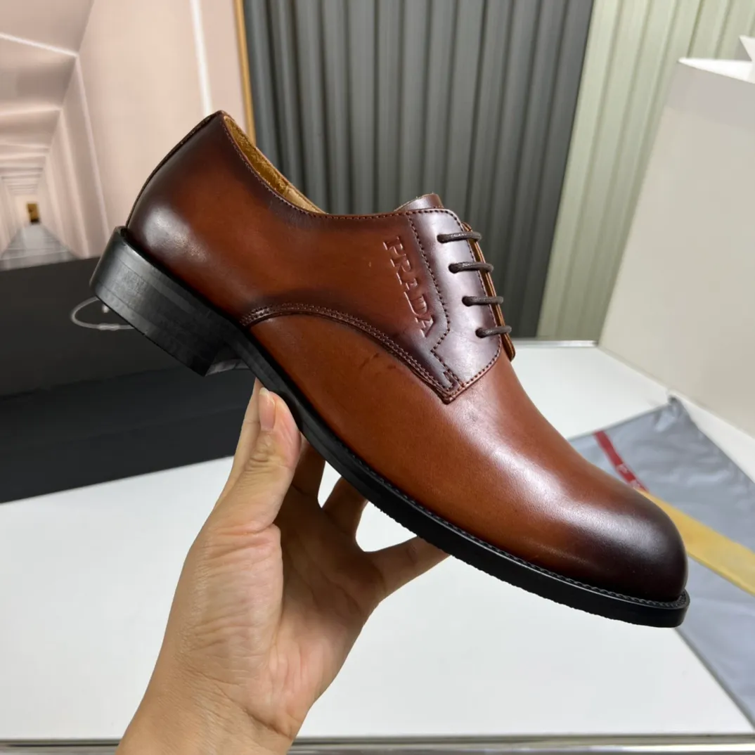 Men's shoes 💰520💰 Prada.PRADA men's business casual leather shoes, 1:1 shipment ⬆️Luxury and noble 👞All imported original brand leather, just to create a more comfortable wearing experience, upper: original open edge beaded cowhide ➕Imported full cow lining, original outsole ✔️36-45 (45 non-returnable)